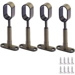 4 pi�ces supports pour tringles � v�tements ovales alliage de zinc support de tige de plafond r�glable ...