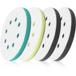 4 pi�ces tampon de pon�age souple 125mm tampon d'interface ponceuse, plateau de poncage 8 trous tampon ...