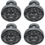 4 pi�ces t�te de lion en alliage poign�e de porte d'armoire moderne antique dessin anim� solide tiroir ...