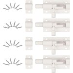 4 pi�ces verrou de porte, verrou porte interieure avec 24 vis 63 25mm loquet porte coulissante, loquet ...