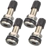 4 pi�ces voiture moto pneu valve tubeless potence en m�tal avec capuchon anti - poussi�re, valves de ...