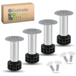 4 pieds ?28 mm h 15 cm universels r�glables en acier zingu� pour plinthe de cuisine ? vis et cache - ...