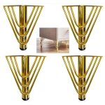 4 pieds de meubles metal dor�, pied canap� de rechange de 15cm moderne, pied pour table basse, meuble ...