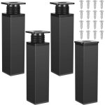 4 pieds meubles r�glables 15cm, m�tal, pour table / armoire / cuisine (noir)