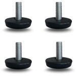 4 pieds r�glables avec tige fixe zingu�e et base ronde en pe �40mm ? id�al pour maison, bureau et industrie, ...