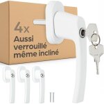 4 poign�es de fen�tre verrouillables - poign�e fenetre avec cl� pour fen�tre oscillo - battante - s�curit� ...