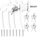 4 poign�es de fen�tre verrouillables avec cl� pour s�curit� enfant ? aluminium blanc, installation facile, ...