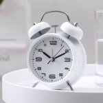 4 pouces horloge reveil matin lumineux, reveil mecanique silencieux, r�veil � cloche quartz, reveil matin ...