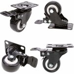4 roulettes pivotantes avec frein 50mm en caoutchouc castor roues pour meubles avec capacité de 400kg, ... 4 roulettes pivotantes avec frein 50mm en caoutchouc castor roues pour meubles avec capacité de 400kg, ...