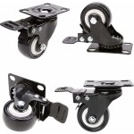 4 roulettes pivotantes avec frein 50mm en caoutchouc castor roues pour meubles, pivotantes avec frein, ... 4 roulettes pivotantes avec frein 50mm en caoutchouc castor roues pour meubles, pivotantes avec frein, ...