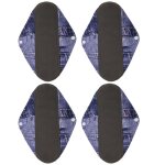 4 serviettes hygi�niques lavables en charbon de bamboo pour femmes - �cologiques et r�utilisables