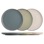 4 x assiettes plates pearl - porcelaine - 27cm - h&h
