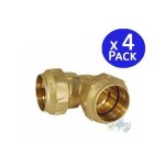 Suinga - lot de 4 coude compression gal laiton 25 mm pour tuyau polythylne, plomberie et l'irrigation ...