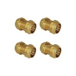 Suinga - lot de 4 manchon gal laiton compression 25 mm pour tuyau polythylne, plomberie et l'irrigation ...