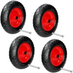 Ecd germany 4 x roue de brouette pneumatique � air 4. 80 / 4. 00 - 8 - � 390 mm - deux couches de tissu ...