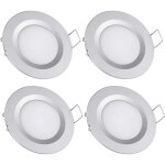 4 x spot led encastrable 12v trou 58 - 65mm 3w 3200k plafonnier encastr� pour camping - car bateau caravane ...