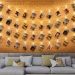 40 led guirlande lumineuse photo, 6m guirlande photo led, guirlande porte photo mural, porte photo pince ...