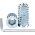 40 pi�ces insert filet� bois m6 x 10mm, inserts m6 d'�crou borgne ecrou hexagonal, zinc douille filet�e ...
