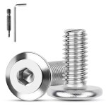 40 pi�ces vis m4 x 20 mm t�te plate a2 v2a vis inox m4 pour boulons de meubles six pans creux avec cl� ...