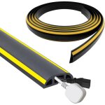 400 cm pvc souple goulotte passe cable sol, gaine protege cache cable electrique noir et jaune, conduit ...