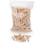 400 pcs de cheville bois 8 mm x 50 mm - goujon bois de h�tre massif id�al pour fraise � bois - convient ...