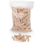 400 pcs de cheville bois 8 mm x 50 mm - goujon bois de htre massif idal pour fraise  bois - convient ...