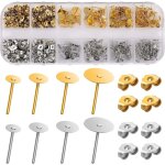 400 tiges et fermoirs de boucles d'oreilles en acier inoxydable hypoallerg�nique avec fermoirs papillon ...
