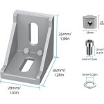 40x querre d'attache en alu pour profil nut 8, compatible avec 283535 mm