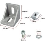 40x querre d'attachement en alu pour profil, compatible avec 353939 mm