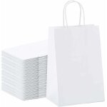 40x sac kraft sac en papier kraft avec poign�e blanc sacs cabas papier sachet papier kraft sacs cadeaux ...