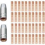 42 pices mb15 15ak buses de gaz buses de contact porte - buse 0, 8 mm mig / mag consommables pour torche ...
