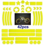 42 pi�ces sticker reflechissant casque velo, bande reflechissante velo autocollante, autocollants r�fl�chissan ...