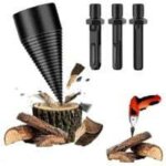 42mm foret de fendage de bois, 4pcs fendre buches bois set avec 3 poign�es de forage, fendeuse de bches ...