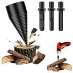 42mm foret de fendage de bois, 4pcs fendre buches bois set avec 3 poign�es de forage, fendeuse de bches ...