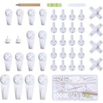 43pcs accroche tableau sans percer blanc fixation murale sans percer crochet en plastique pour accroche ...