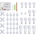 43pcs accroche tableau sans percer blanc fixation murale sans percer crochet en plastique pour accroche ...