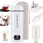 450ml mini bouilloire �lectrique de voyage, 6 positions de r�glage de temp�rature, bouilloire portable, ...