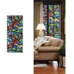 45x100cm film de fen�tre intimit� la fen�tre vitre autocollant opaque d�coratif vitrail film pour vitre, ...