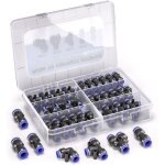 46 pcs 6mm kit de connecteur de tuyau d'air � pression rapide pneumatique (connecteur droit / coud� / ...