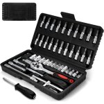 46 pcs outillage mecanique auto, outils bricolage, kit plate � cliquet, cl� � douille malette outils ...