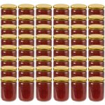 48 pcs pots � confiture avec couvercle dor� verre 230 ml