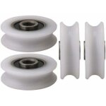 4pcs 4x20x6. 5x7. 4mm blanc int�rieur dia 4mm u - groove nylon poulie roue pour porte coulissante