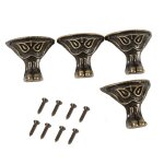 4pcs bote  bijoux en laiton antique bote  bijoux cas en bois pieds dcoratifs pieds coffre coin protecteur ...