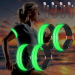 Jamais utilis] 4pcs brassard lumineux led rechargeable usb, brassard reflechissant led running, bande ...