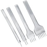 4pcs cuir kit outils perforatrice, 3mm diy perforatrice artisanat du cuir griffe prong outils de couture ... 4pcs cuir kit outils perforatrice, 3mm diy perforatrice artisanat du cuir griffe prong outils de couture ...