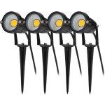 [jamais utilis�] 4pcs �clairage ext�rieur � piquer cob 5w 220v ip65 �tanche led spot orientable projecteur ...