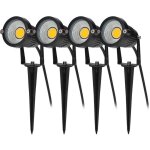 4pcs clairage extrieur  piquer cob 5w 220v ip65 tanche led spot orientable projecteur lampe de jardin ...