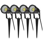 4pcs clairage extrieur  piquer cob 5w 220v ip65 tanche orientable projecteur spot led lampe de jardin ...