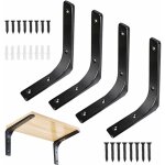 4pcs �querre pour �tag�re murale noire support d?�tag�re en m�tal �querre de fixation murale equerre ...