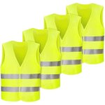4pcs high visibility safety vests, hi vis safety vests with 2 reflective stripes, night workwear reflective ...